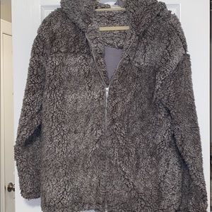 peach love california teddy jacket